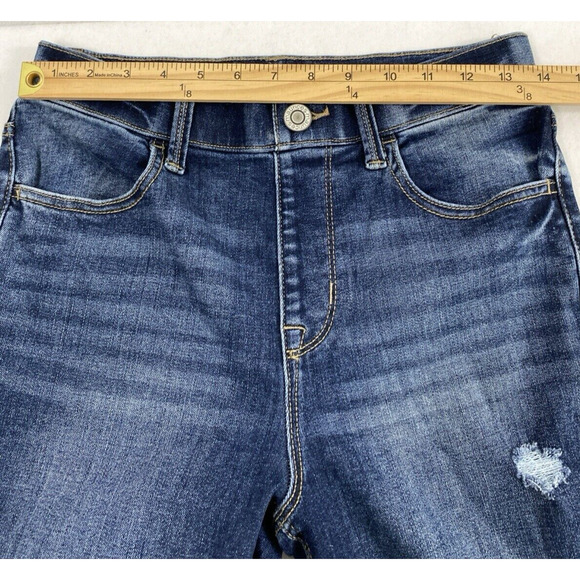 M Jeans Maurices Womens Small Short Distress Medium‎ Wash Denim  Hi Rise Flare - Picture 6 of 11